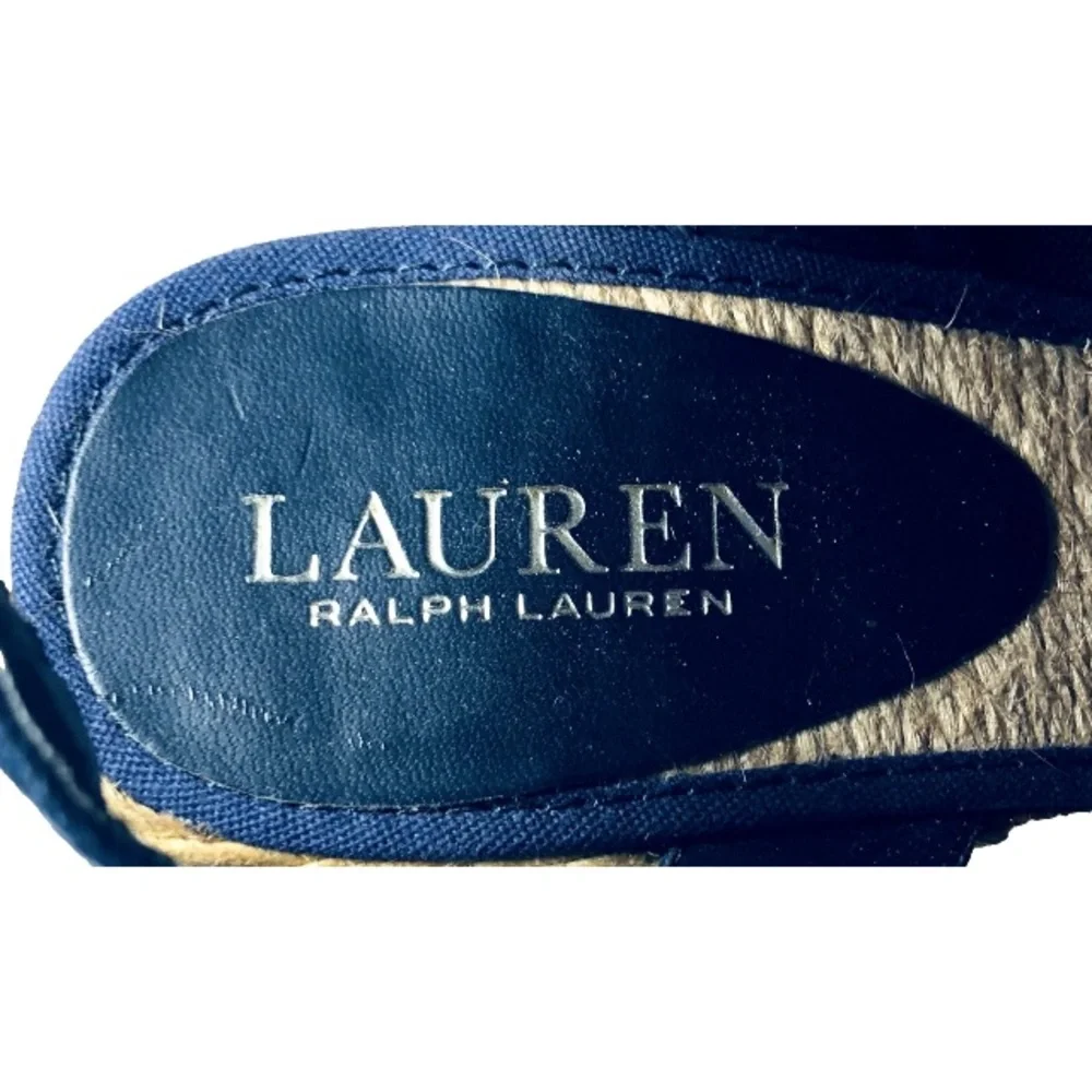 Lauren Ralph Lauren Navy Blue Espadrille Slingback Sandals New without Tag/Box